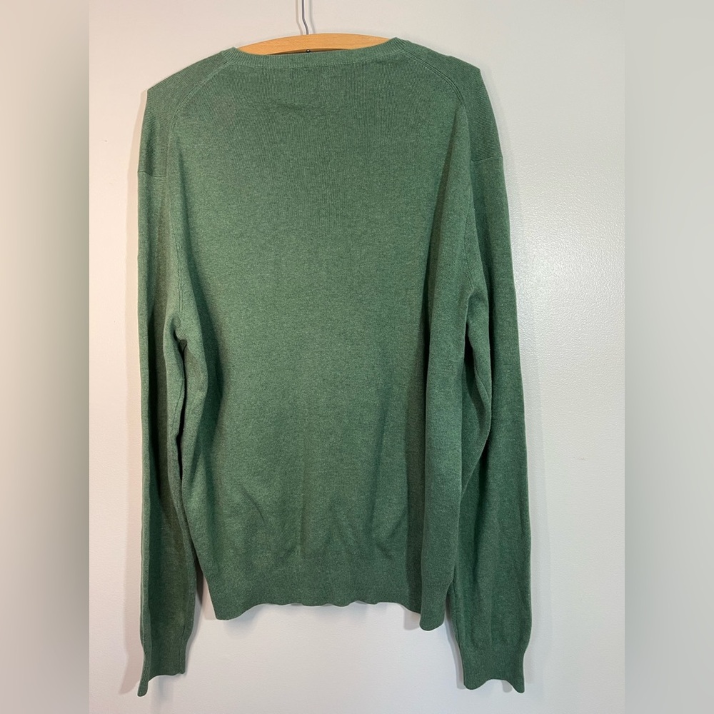 Polo Ralph Lauren Green V-Neck Fine Gauge Pima Cotton Sweater Men’s Size Large - Picture 5 of 8